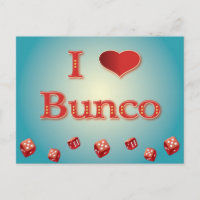Ik hou van Bunco in rood met rode dok