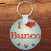 Ik hou van Bunco in rood met rode dok Sleutelhanger (Voorkant)
