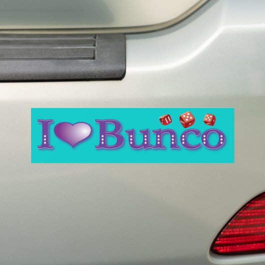 Ik hou van Bunco met Red Dice Bumpersticker (Op auto)