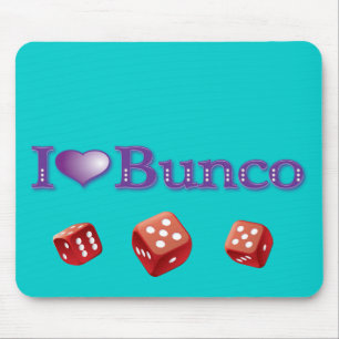 Ik hou van Bunco met Red Dice Muismat