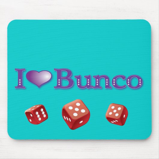 Ik hou van Bunco met Red Dice Muismat (Voorkant)