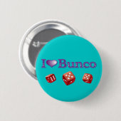 Ik hou van Bunco met Red Dice Ronde Button 5,7 Cm (Voorkant /achterkant)