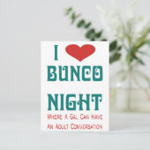 ik hou van bunco nacht briefkaart (Staand voorkant)