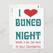 ik hou van bunco nacht briefkaart (Voorkant / Achterkant)