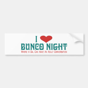 ik hou van bunco nacht bumpersticker