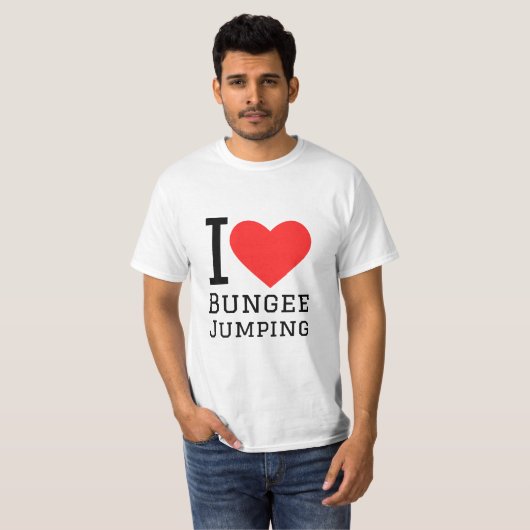 Ik hou van bungee springen t-shirt (Voorkant volledig)