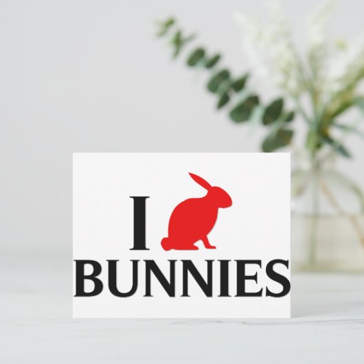 Ik hou van Bunnies Briefkaart (Staand voorkant)