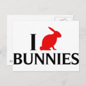 Ik hou van Bunnies Briefkaart (Voorkant / Achterkant)