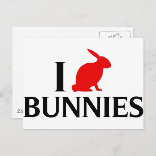 Ik hou van Bunnies Briefkaart (Voorkant / Achterkant)