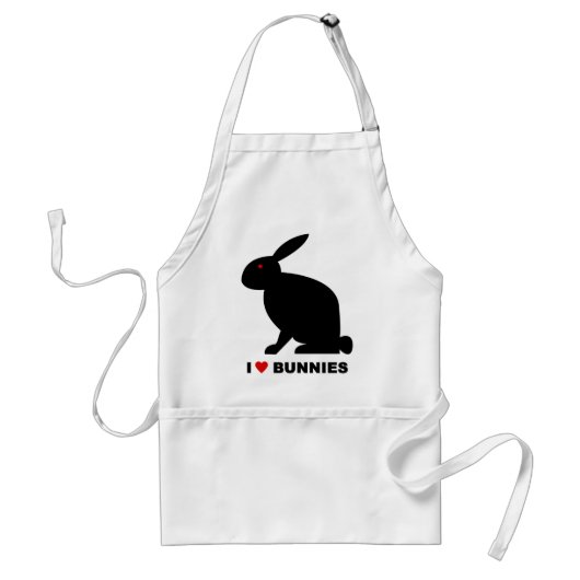 Ik hou van Bunnies Standaard Schort (Voorkant)