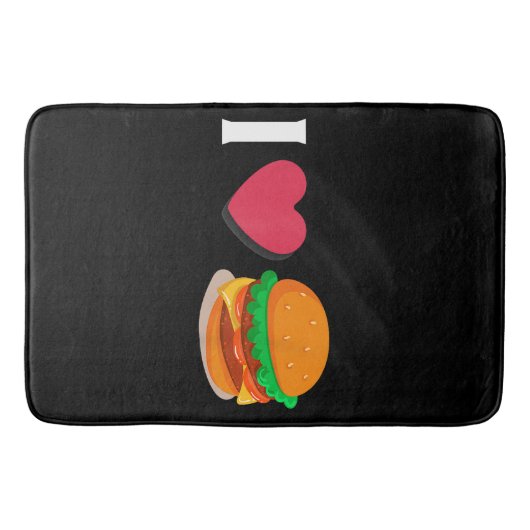 Ik hou van Burger Cheeseburger Ongezond Eten Badmat (Voorkant)
