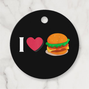 Ik hou van Burger Cheeseburger Ongezond Eten Bedankjes Labels