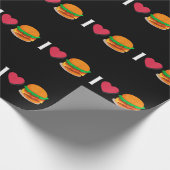 Ik hou van Burger Cheeseburger Ongezond Eten Cadeaupapier (Hoek)