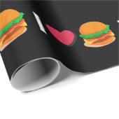 Ik hou van Burger Cheeseburger Ongezond Eten Cadeaupapier (Rol Hoek)