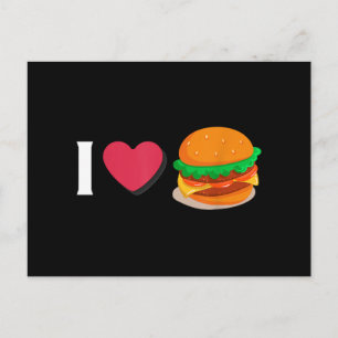 Ik hou van Burger Cheeseburger Ongezond Eten Feestdagenkaart
