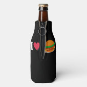 Ik hou van Burger Cheeseburger Ongezond Eten Flesjeskoeler (Fles Achterkant)