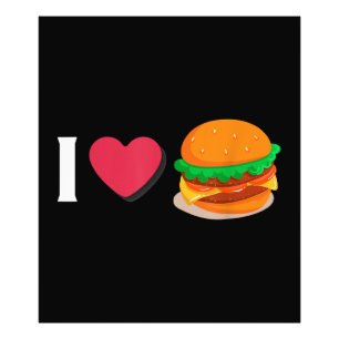 Ik hou van Burger Cheeseburger Ongezond Eten Foto Afdruk