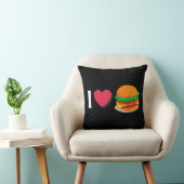 Ik hou van Burger Cheeseburger Ongezond Eten Kussen (Stoel)