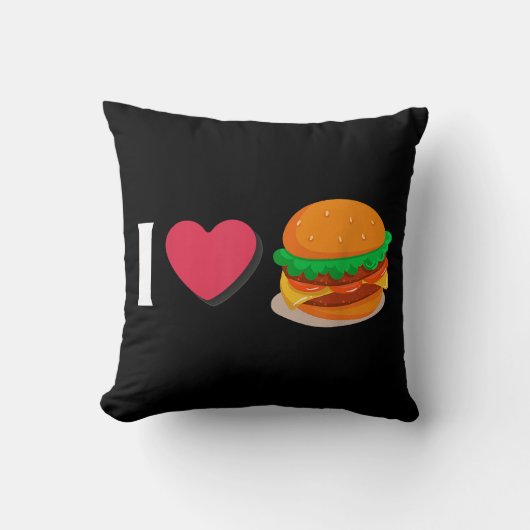 Ik hou van Burger Cheeseburger Ongezond Eten Kussen (Voorkant)