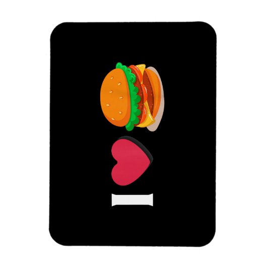 Ik hou van Burger Cheeseburger Ongezond Eten Magneet (Verticaal)
