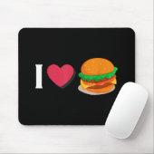 Ik hou van Burger Cheeseburger Ongezond Eten  Muismat (Met muis)