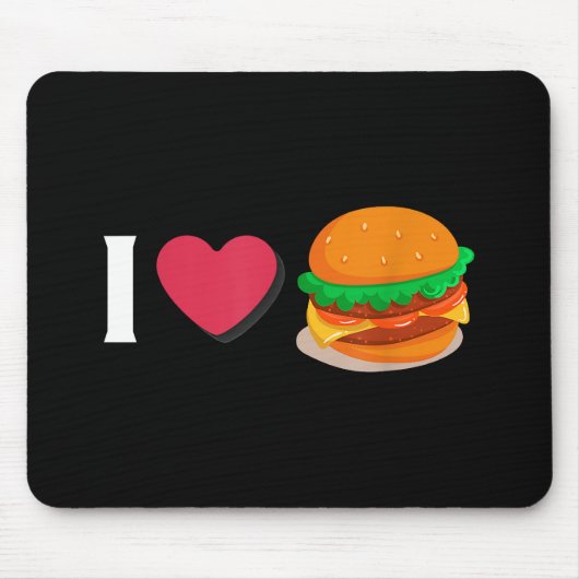 Ik hou van Burger Cheeseburger Ongezond Eten  Muismat (Voorkant)