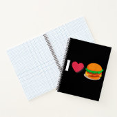 Ik hou van Burger Cheeseburger Ongezond Eten Notitieboek (Binnen)
