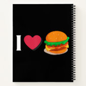 Ik hou van Burger Cheeseburger Ongezond Eten Notitieboek (Achterkant)