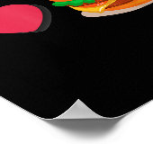 Ik hou van Burger Cheeseburger Ongezond Eten Poster (Hoek)
