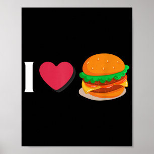 Ik hou van Burger Cheeseburger Ongezond Eten Poster