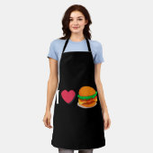 Ik hou van Burger Cheeseburger Ongezond Eten Schort (Gedragen)