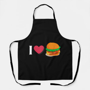 Ik hou van Burger Cheeseburger Ongezond Eten  Schort