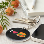 Ik hou van Burger Cheeseburger Ongezond Eten  Sleutelhanger (Voorkant Rechts)