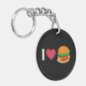 Ik hou van Burger Cheeseburger Ongezond Eten  Sleutelhanger (Voorkant Links)