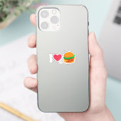 Ik hou van Burger Cheeseburger Ongezond Eten Sticker (Telefoon)