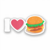 Ik hou van Burger Cheeseburger Ongezond Eten Sticker (Voorkant)
