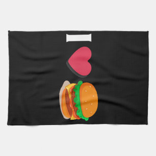 Ik hou van Burger Cheeseburger Ongezond Eten Theedoek