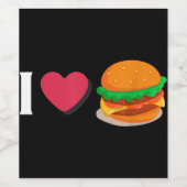 Ik hou van Burger Cheeseburger Ongezond Eten Wijn Etiket (Enkel label)