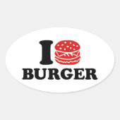 Ik hou van Burger Ovale Sticker (Voorkant)