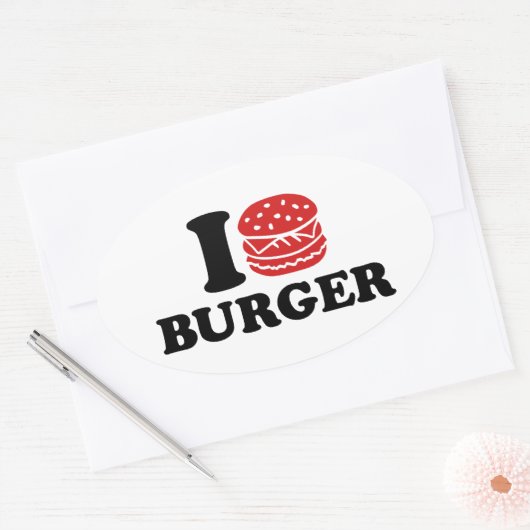 Ik hou van Burger Ovale Sticker (Envelop)