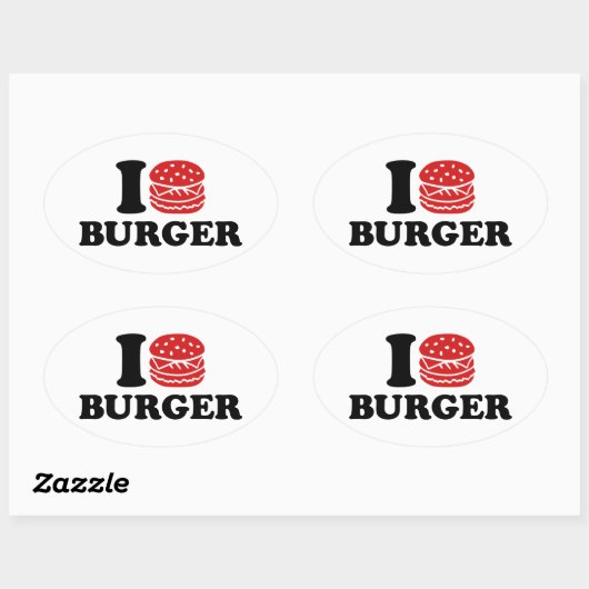 Ik hou van Burger Ovale Sticker (Vel)