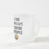 Ik hou van Burgers en misschien 3 mensen Matglas Koffiemok (Voorkant rechts)