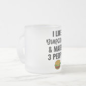 Ik hou van Burgers en misschien 3 mensen Matglas Koffiemok (Voorkant links)