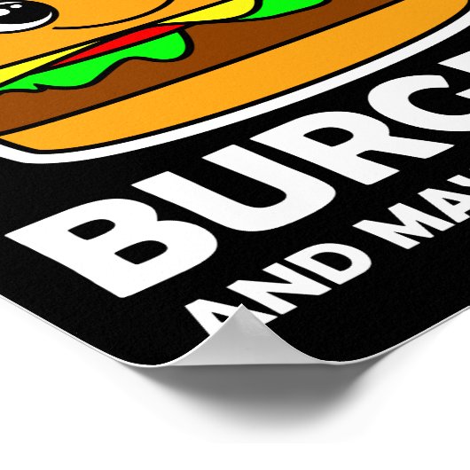 Ik hou van Burgers en misschien 3 mensen Poster (Hoek)