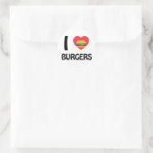 Ik hou van Burgers Ronde Sticker (Tas)