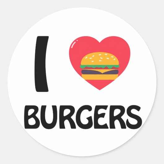 Ik hou van Burgers Ronde Sticker (Voorkant)