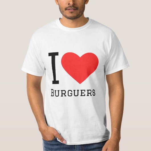 Ik hou van burgers t-shirt (Voorkant)