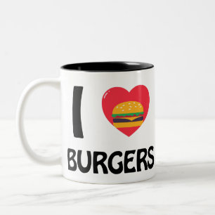 Ik hou van Burgers Tweekleurige Koffiemok