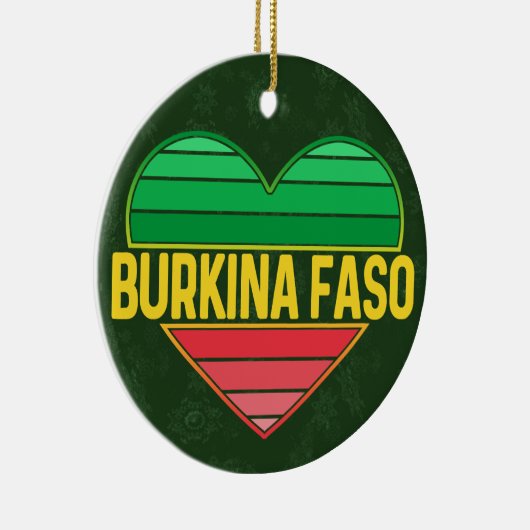 Ik hou van Burkina Faso, hart van Burkinabè Keramisch Ornament (Rechts)