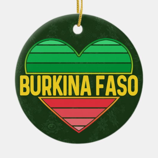 Ik hou van Burkina Faso, hart van Burkinabè Keramisch Ornament (Voorkant)